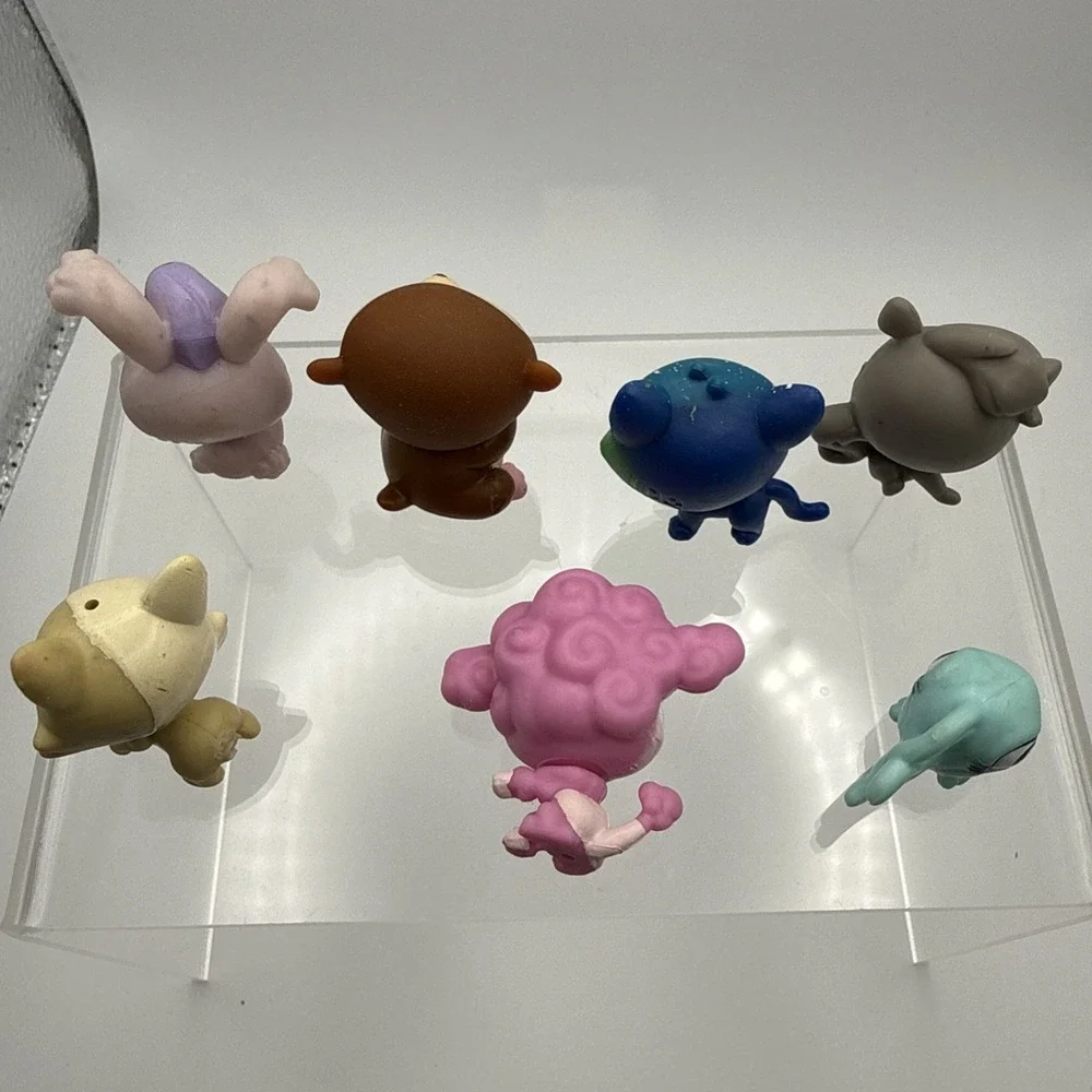 Littlest Pet Shop Mini LPS Figures Lot Of 7 Galaxy Pet Rolleroo Hamster Bunnyton